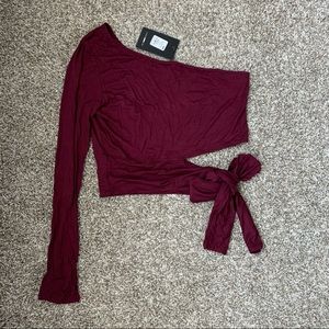 One shoulder Side tie top